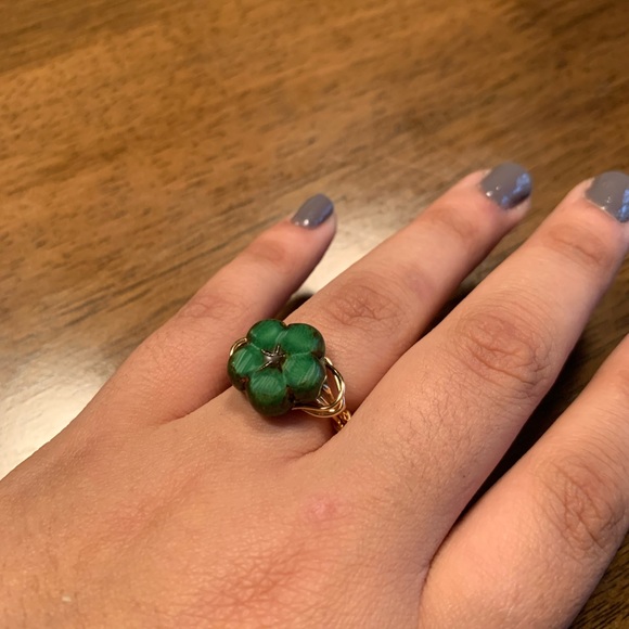 ❗️SOLD❗️ Flower glass bead | gold wire - Picture 3 of 5